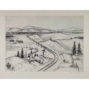  1939 Mount Holly Andrew Butler Train Tracks Landscape 