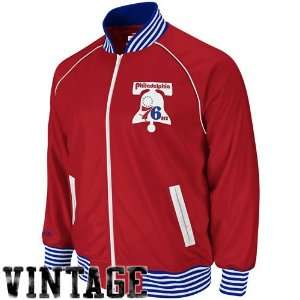   76ers Red Downtown Vintage Full Zip Track Jacket