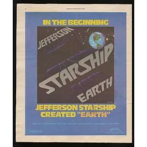  1978 Jefferson Starship Earth Album Promo Print Ad (Music 