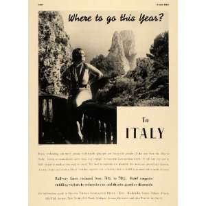 1936 Ad Italy Tourism Tourist Fares Travel Vacation 
