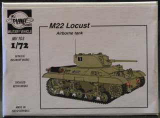 72 Planet Models M 22 LOCUST AIRBORNE LIGHT TANK  