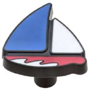  44 MM Sailboat Knob Red & Blue Metal LQ PBF956Y RWB CP 