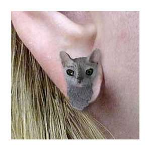  Blue Cornish Rex Earrings Post 