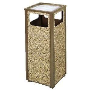  Sand Urn Litter Receptacle Brown Trim with Brown Stone 