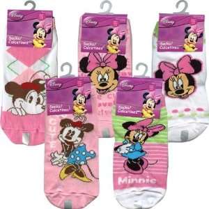  (4 Count) Minnie Mouse Girls Anklet Socks   Size 6 8 Baby