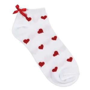   377 wrb Fashion Anklet Nurse Socks Red Bow