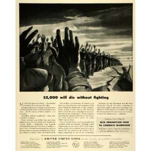  1943 Ad United States Steel WWII War Production Workforce 