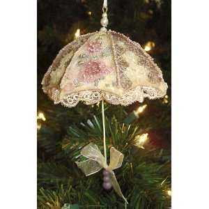 Victorian Floral Beaded Parasol Umbrella Christmas Ornament #52072 