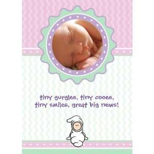  Cutietoots Birth Announcement   Pink/Green   Girl Cards 
