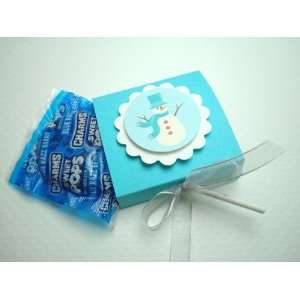  NEW Blue and Silver Snowman Lollipop Favors  Set of 10 