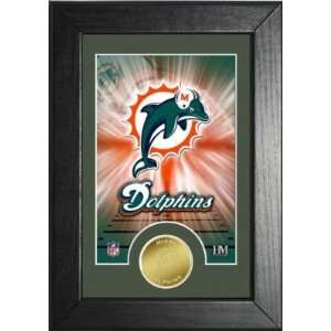 Miami Dolphins Gold  Tone Bronze Coin Frame Everything 