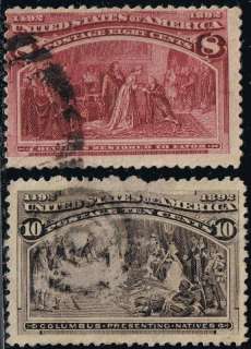 USA STAMP #236,237 8c,10c 1893 Columbian Issue Used  