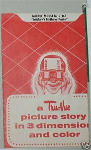 VINTAGE TRU VUE VIEWMASTER TYPE FILM CARD MICKEY MOUSE  