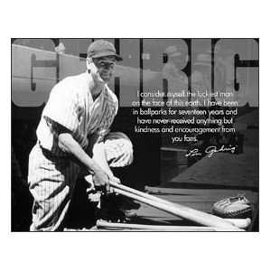  Lou Gehrig Baseball Tin Sign #H1531