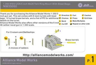 Alliance Model Works 1350 WWII USN 5 38 Cal Mk28 Twin Mt w/Blastbag 
