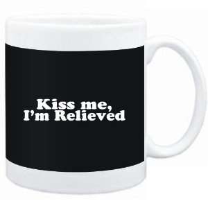  Mug Black  Kiss me, Im relieved  Adjetives Sports 