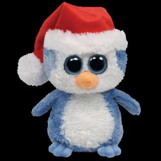   Holiday Beanie Boos Fairbanks the Boo penguin in Santa hat Beanie