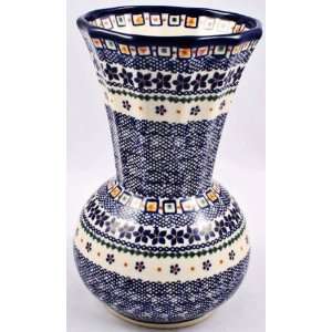 Polish Pottery Vase 9.5H x 5.25 opening 