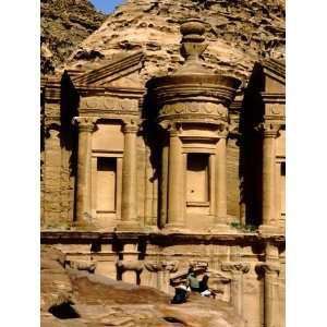  Couple on Rock in front of The Monastery (Deir), Nabataean 