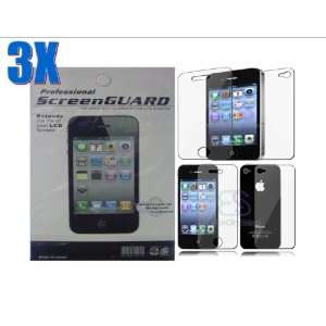 Iphone 4 4s (Professional)screen Protector 3x (Front and Back)all with 