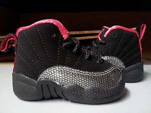 850000 008] Baby Infant Air Jordan 12 Retro Black Siren Red Hard 