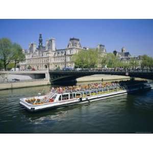 Tourist Boat on the River Seine, Paris, France, Europe Photographic 