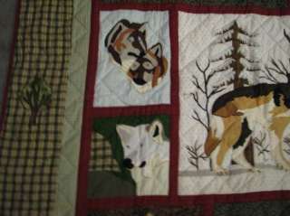   MAGIC Quilt Throw WOLVES WOLF Beautiful ALL COTTON w/Tabs for HANGING