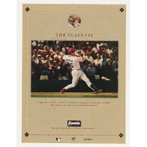  1998 Mark McGwire Franklin Batting Glove Photo Print Ad 