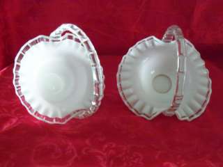 FENTON CRYSTAL SILVER CREST 7 BASKET    TWO AVAILABLE  
