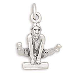  Vaulting Gymnast Gymnastics Charm Sterling Silver Jewelry