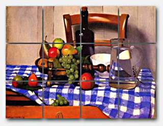 Still Life on a Blue Checkered Tablecloth by Felix Vallotton   this 