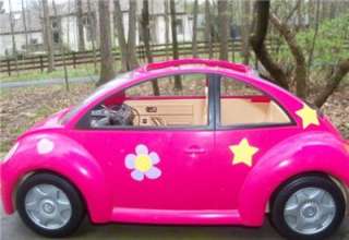 Fisher Price LOVING FAMILY Doll House Hot Pink Volkswagen VW Beetle 