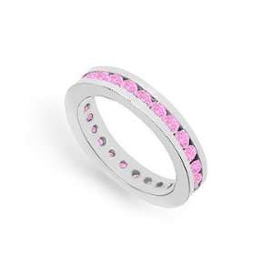  Pink Sapphire Eternity Band  14K White Gold 1.00 CT TGW Jewelry