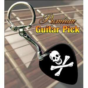  Skull & Crossbones Premium Guitar Pick Keyring Musical 