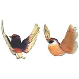   Accents Medium Bird Swallow 3 Flying Plum/Peach/Brown