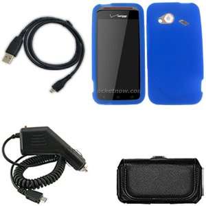  iFase Brand HTC Fireball 6410 Combo Solid Blue Silicon 