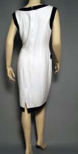 Vtg Mod Retro 60s Black White Color Block Shift Dress  