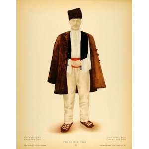  1937 Valcea Costume Romania Peasant Man Oltenia Print 