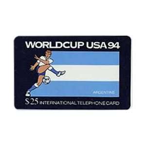   Card $25. World Cup USA 94 Soccer   Argentine Flag & Athlete w/ Ball