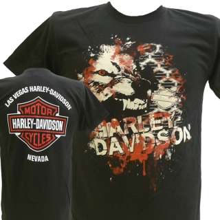 Harley Davidson Las Vegas Dealer Tee T Shirt BLACK LARGE #BRAVA1 