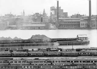 Waterfront Railroad Cars Toledo Ohio 1900 photo  