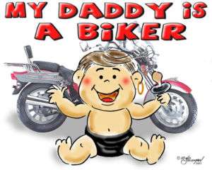 FATHERS DAY T SHIRT  BABY BOY  DADDY IS A BIKER CUSTOM  