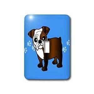  Janna Salak Designs Dogs   Cute Bulldog Dark Brindle and White Coat 