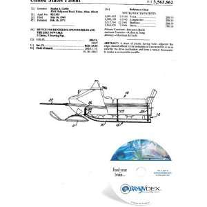  NEW Patent CD for DEVICE FOR RENDERING SNOWMOBILES AND THE 