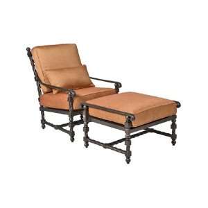 Landgrave Bretain Cast Aluminum Cushion Arm Patio Lounge Chair Cantera 