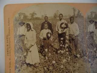 African American Black Americana Cotton Pickers Kilburn Stereoview 