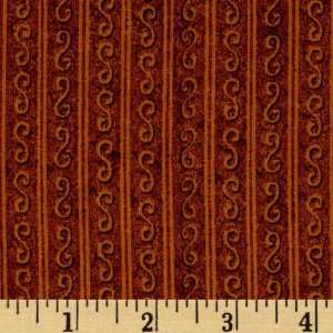  44 Wide Star Of Wonder Scroll Stripe Caramel Fabric By 