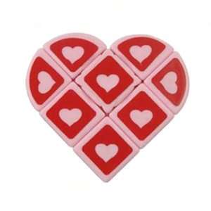  QJ Heart 3x3x1 Floppy Cube Pink Red Toys & Games