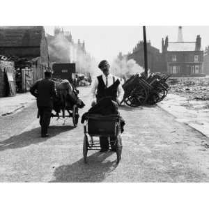  Old Man Pushing Pram Through Hulme, Manchester 1965 