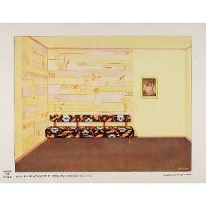  1933 Art Deco Interior Design Sofa Karl Sonner Print 